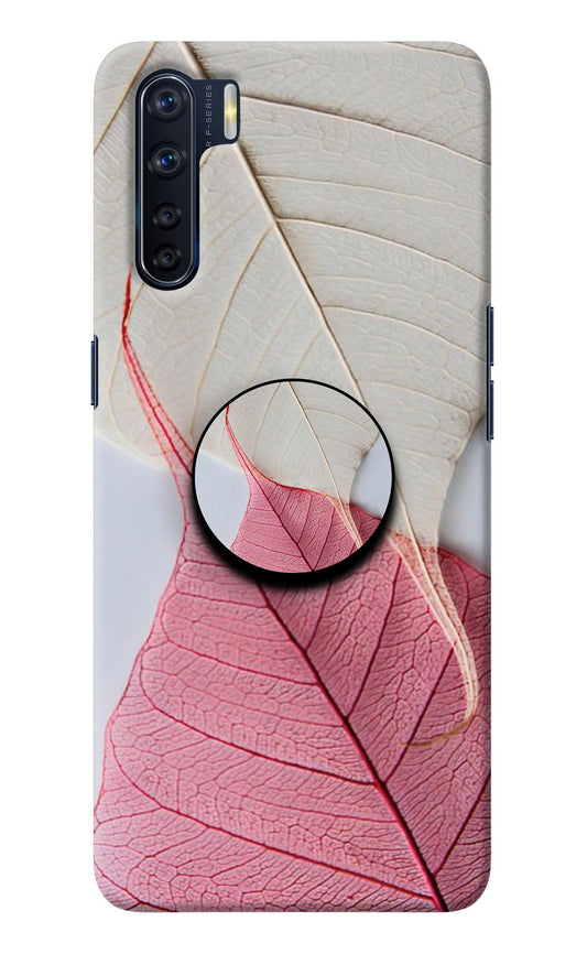 White Pink Leaf Oppo F15 Pop Case