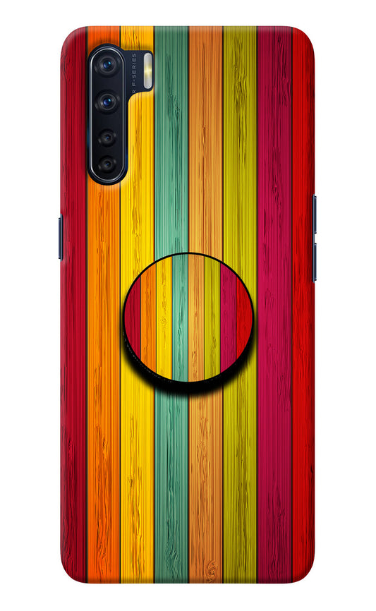 Multicolor Wooden Oppo F15 Pop Case