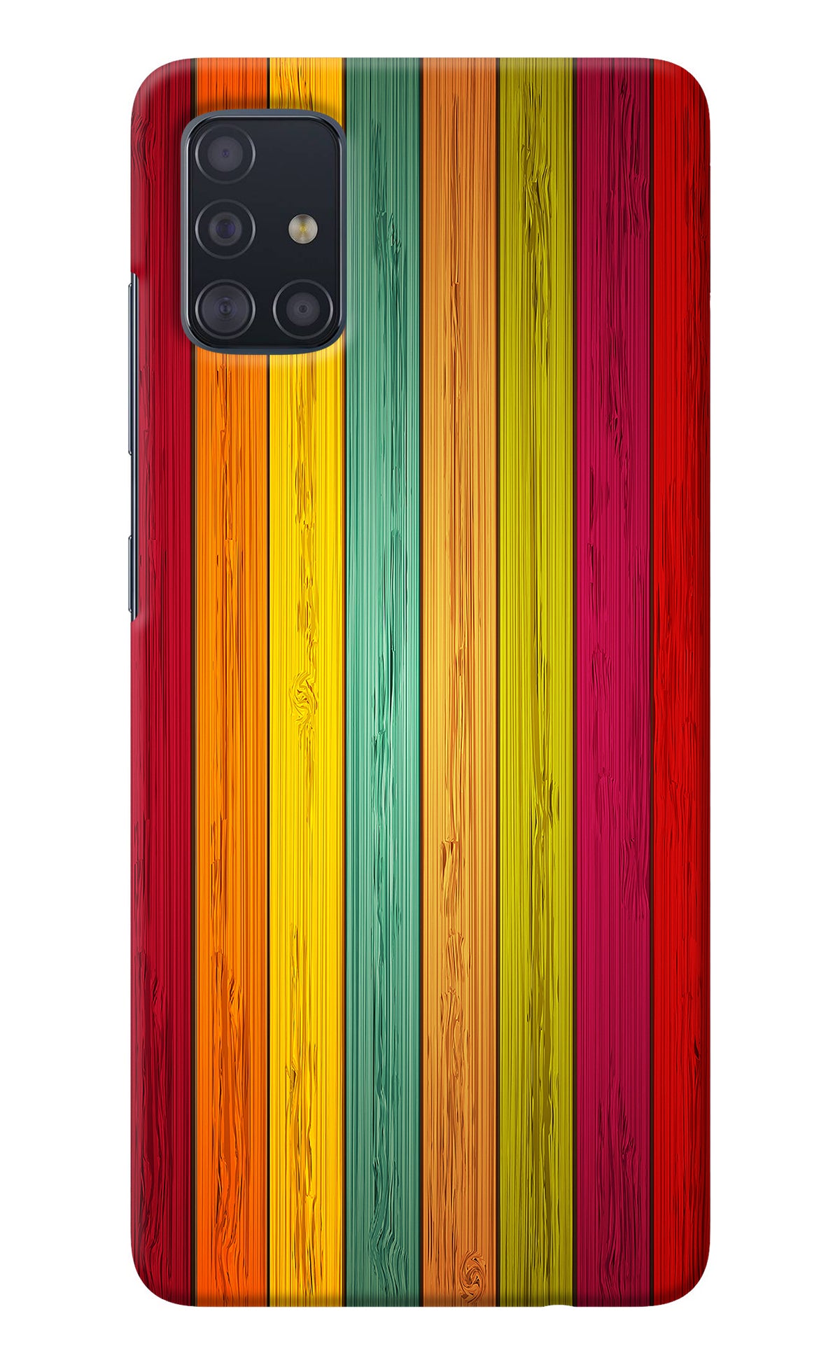 Multicolor Wooden Samsung A51 Back Cover