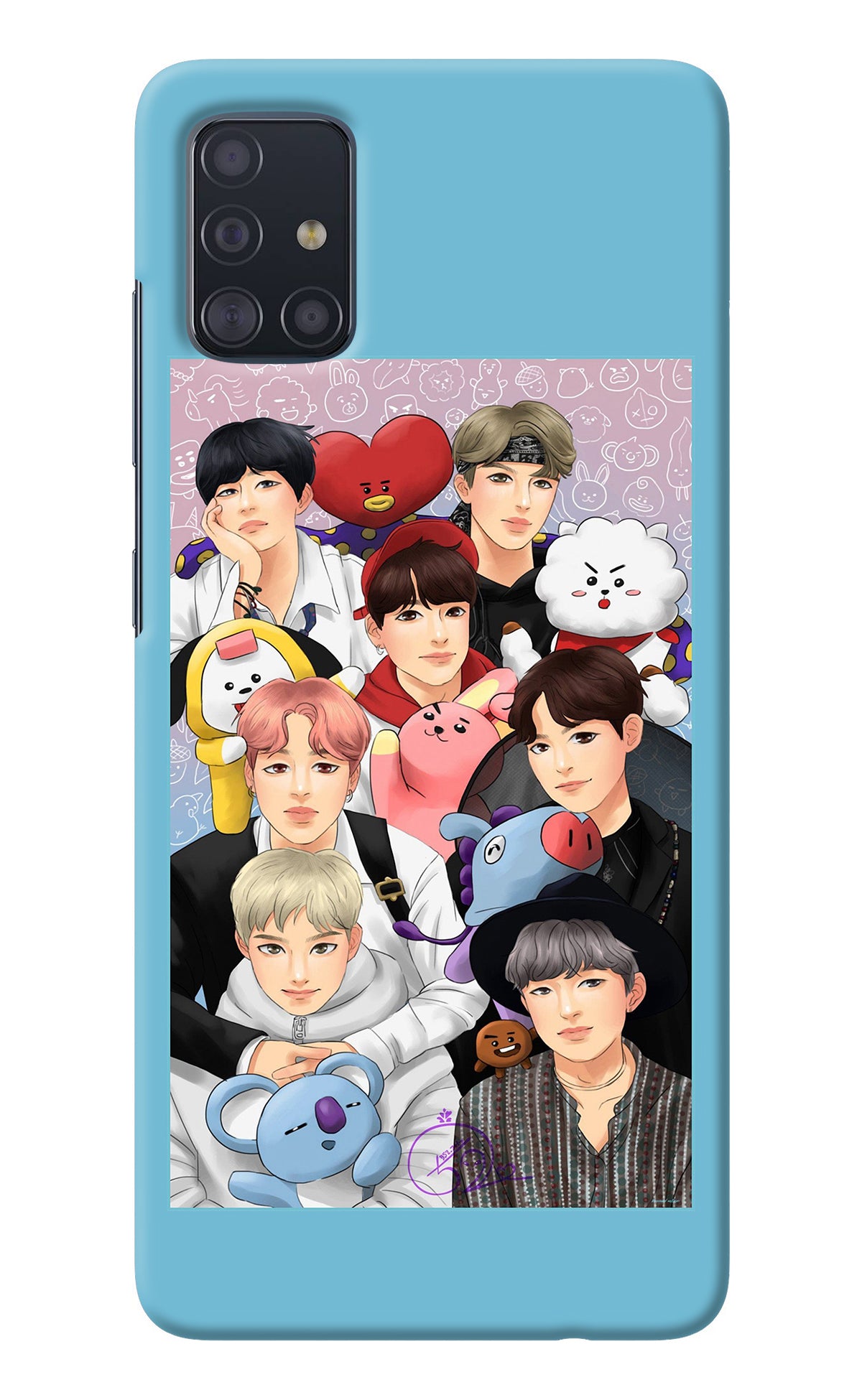 BTS with animals Samsung A51 Back Cover