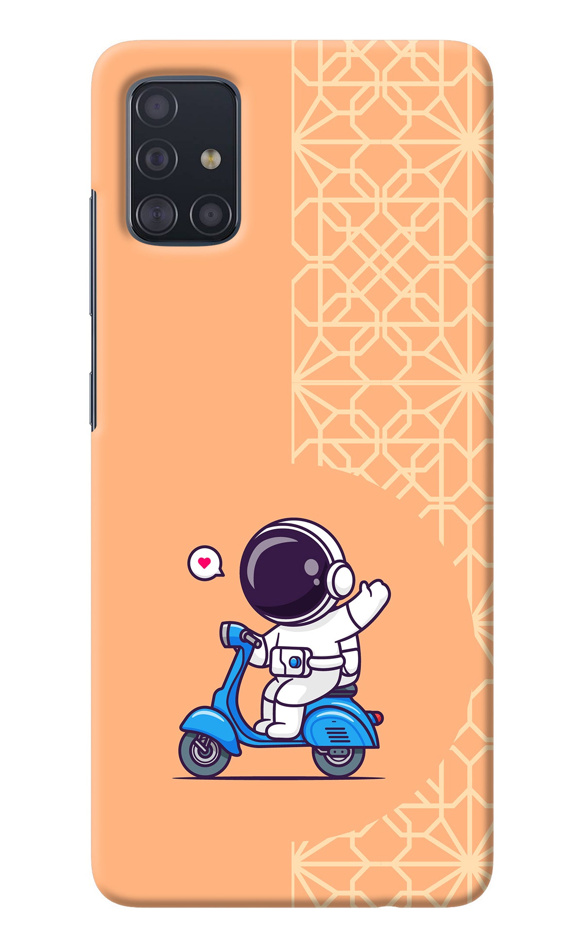 Cute Astronaut Riding Samsung A51 Back Cover