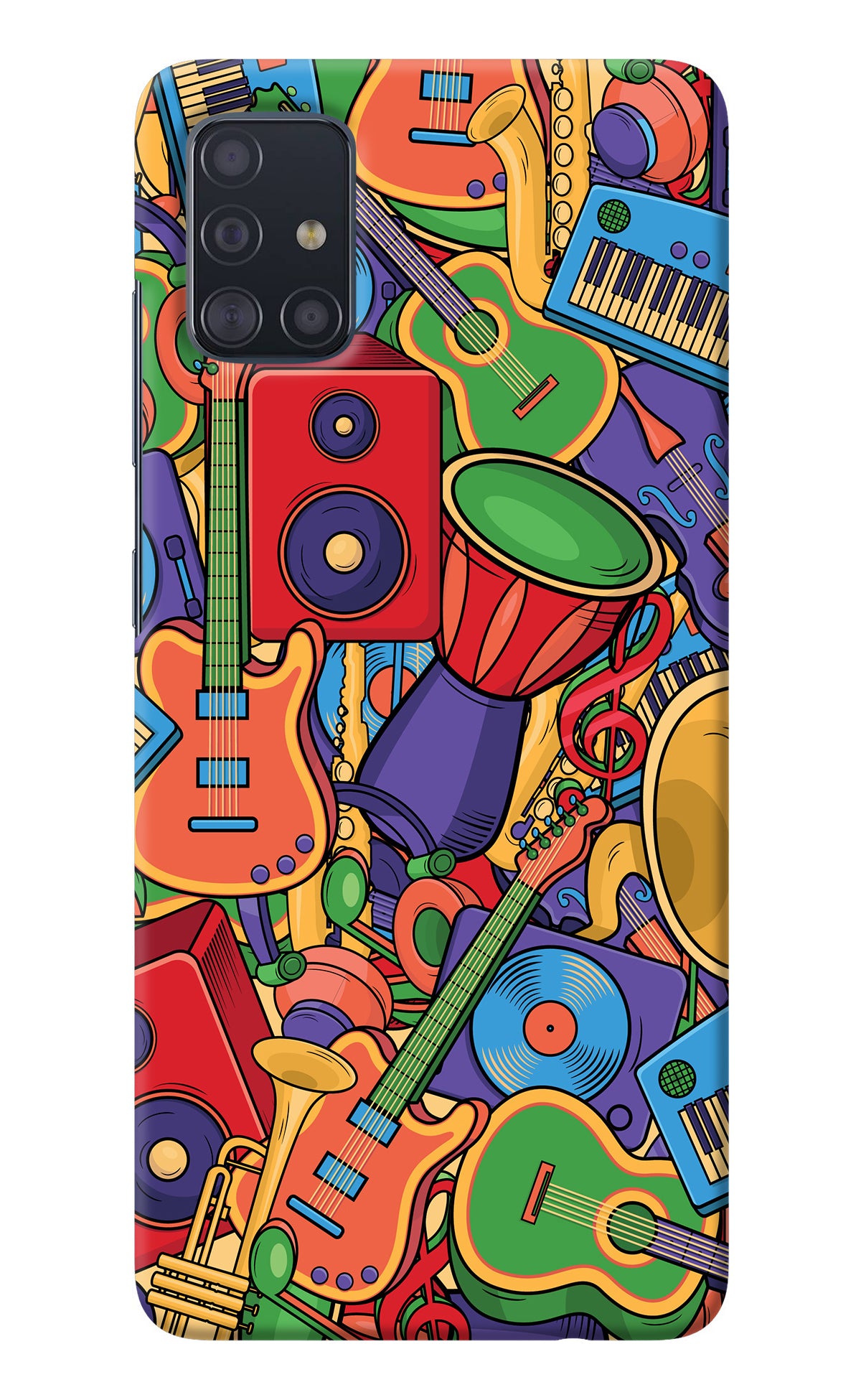 Music Instrument Doodle Samsung A51 Back Cover