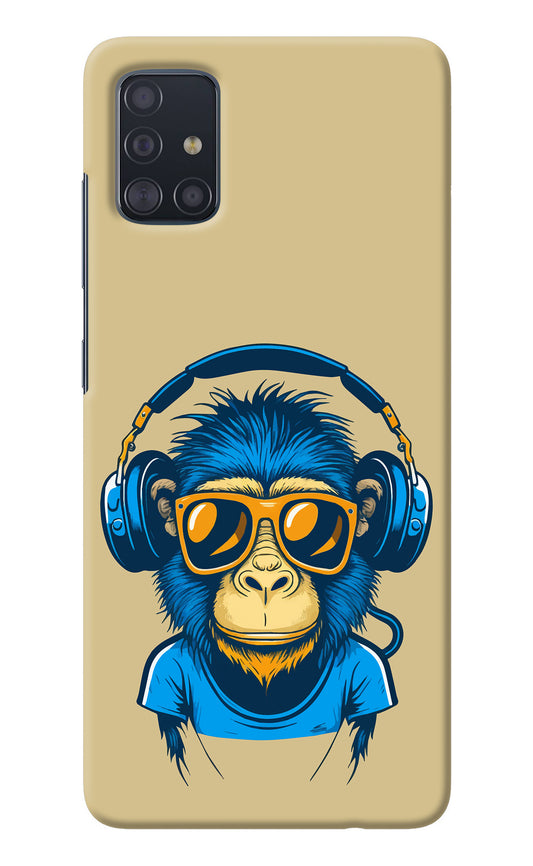 Monkey Headphone Samsung A51 Back Cover