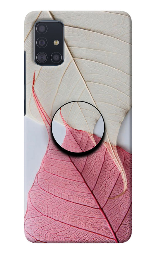 White Pink Leaf Samsung A51 Pop Case