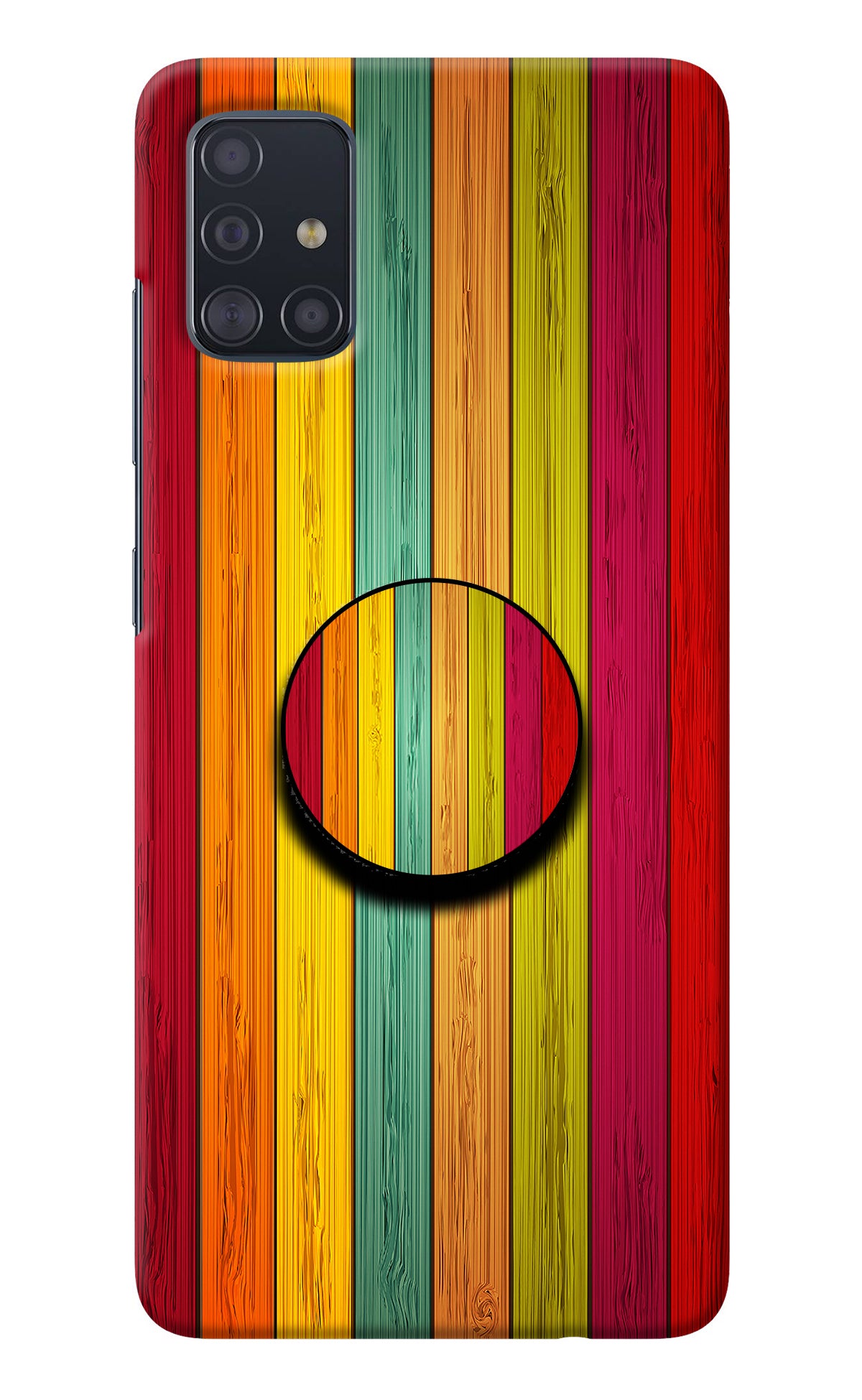 Multicolor Wooden Samsung A51 Pop Case