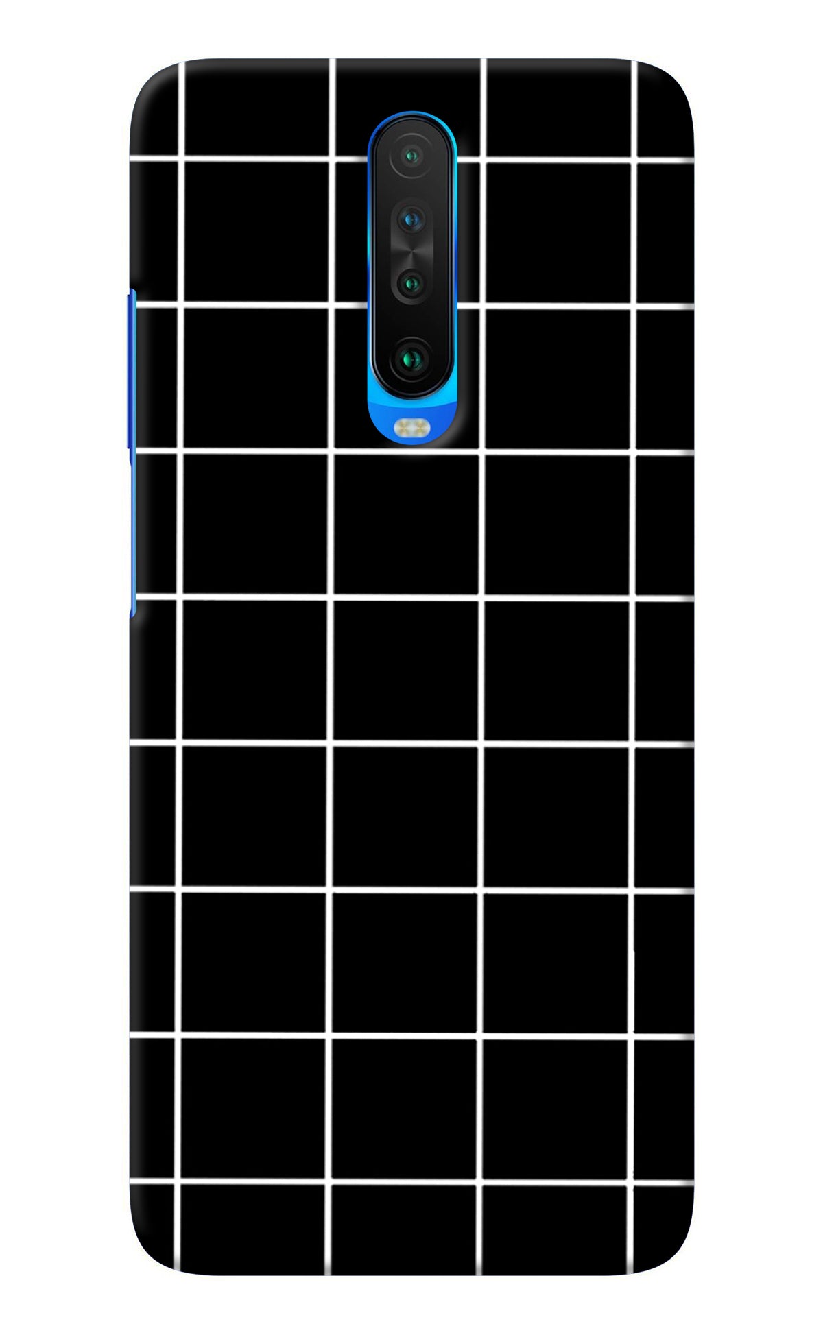 White Grid Poco X2 Back Cover