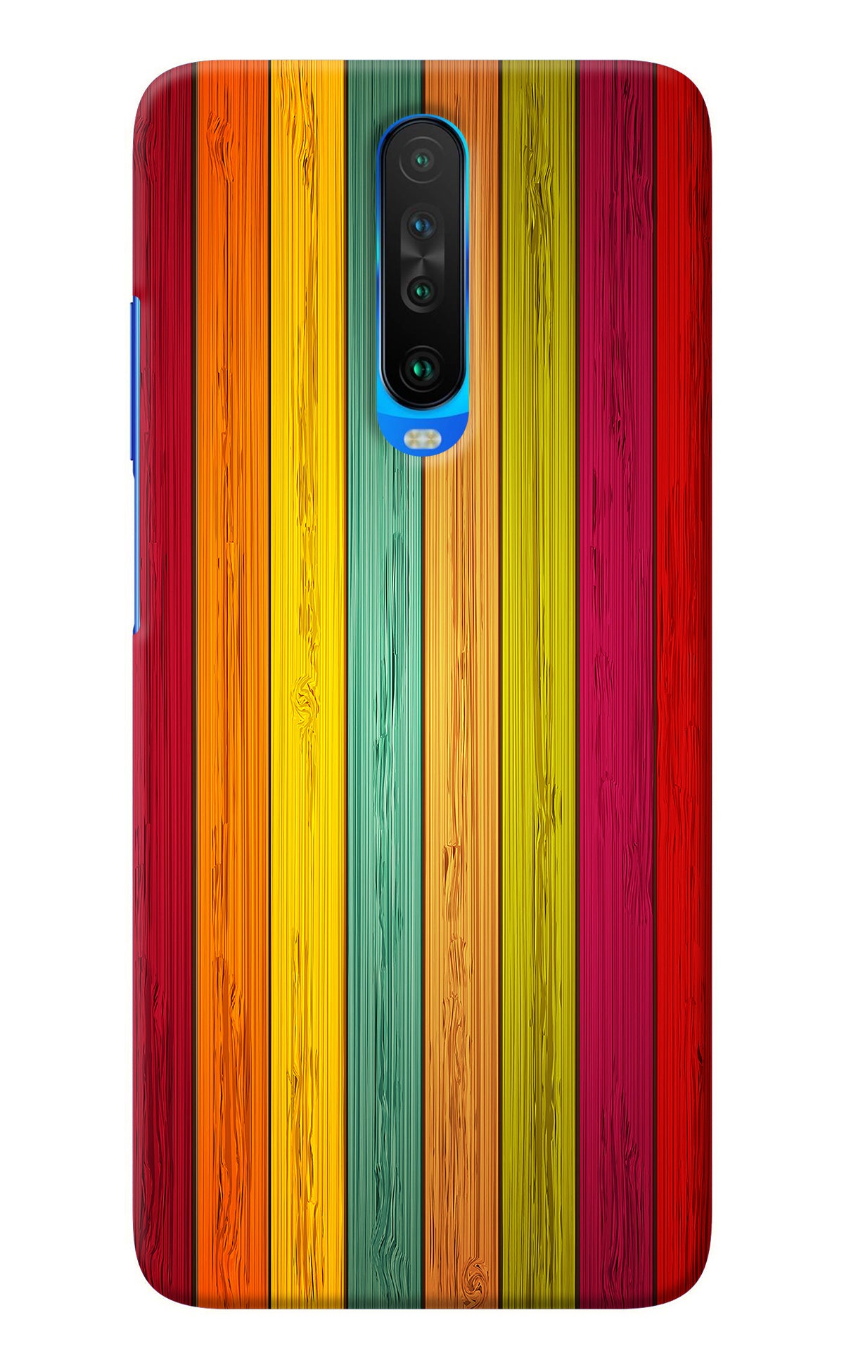 Multicolor Wooden Poco X2 Back Cover