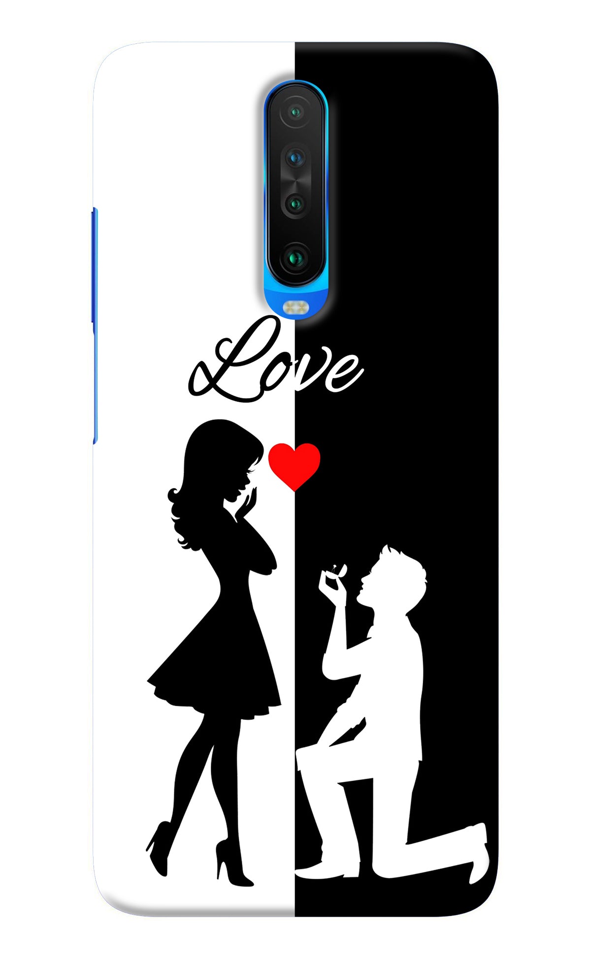 Love Propose Black And White Poco X2 Back Cover