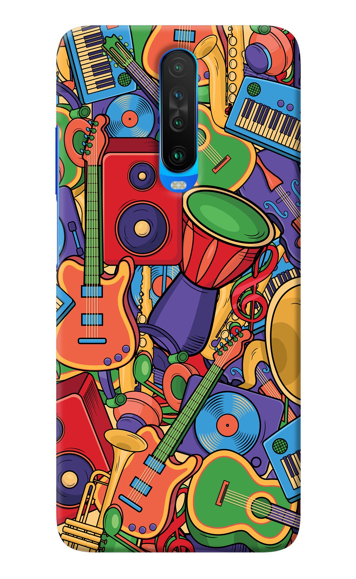Music Instrument Doodle Poco X2 Back Cover