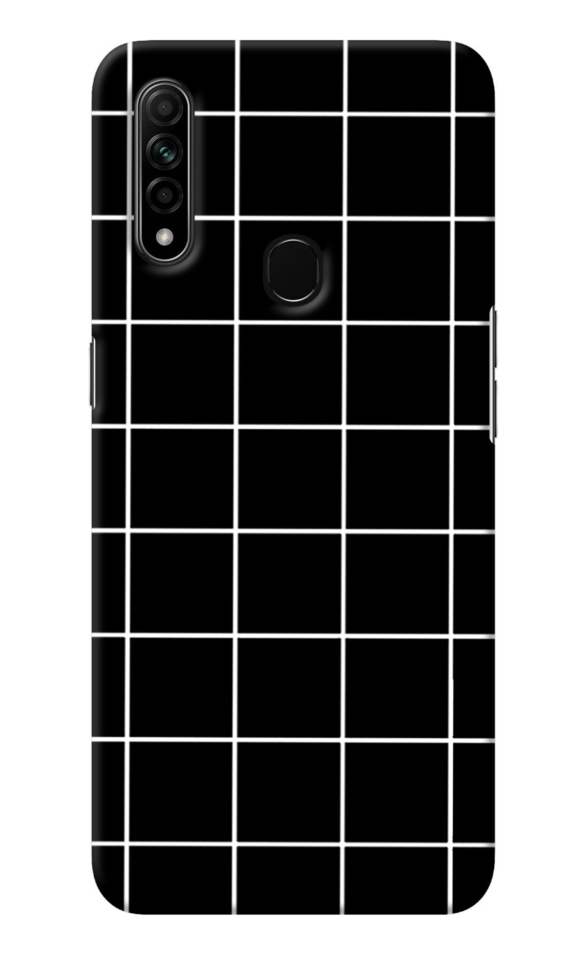 White Grid Oppo A31 Back Cover