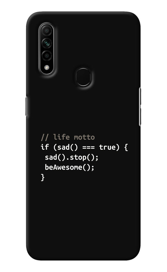 Life Motto Code Oppo A31 Back Cover