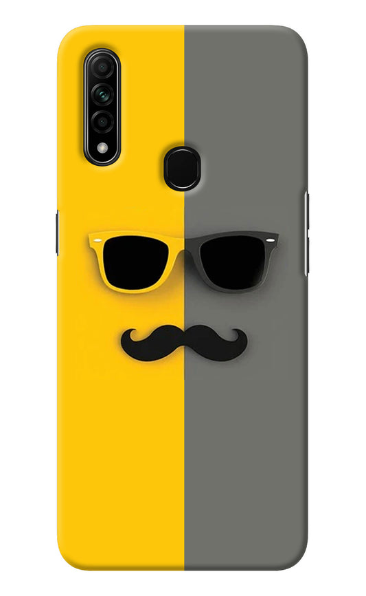 Sunglasses with Mustache Oppo A31 Back Cover