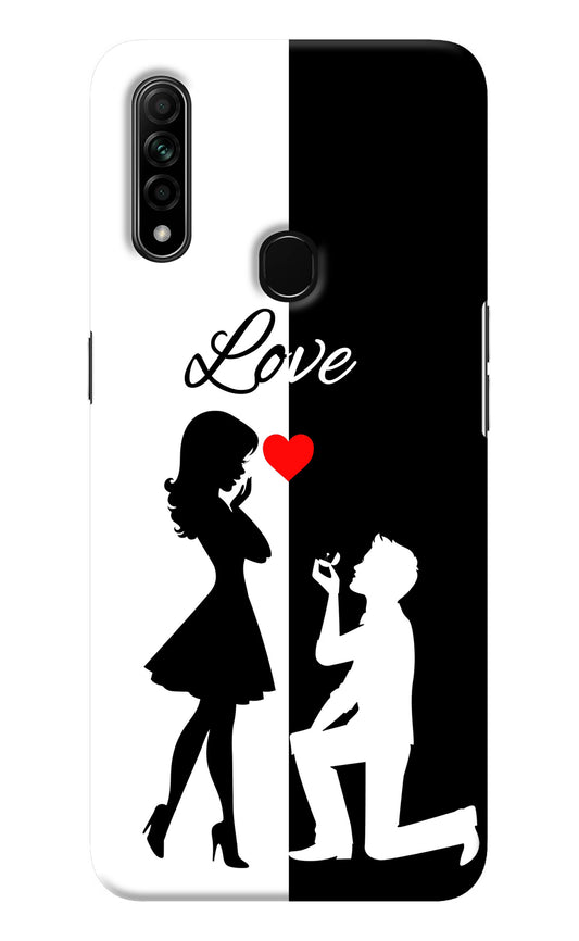 Love Propose Black And White Oppo A31 Back Cover