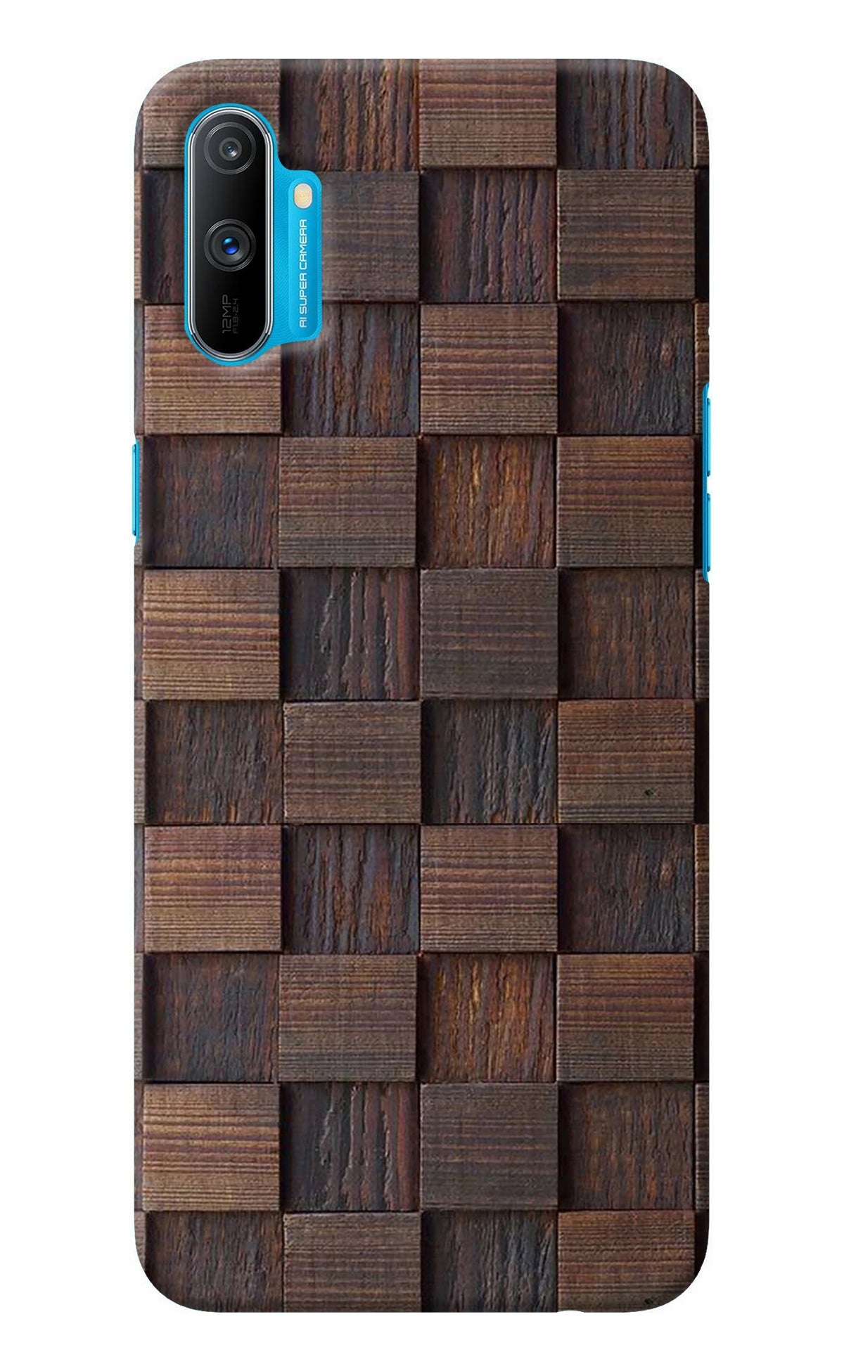 Wooden Cube Design Realme C3 Back Cover