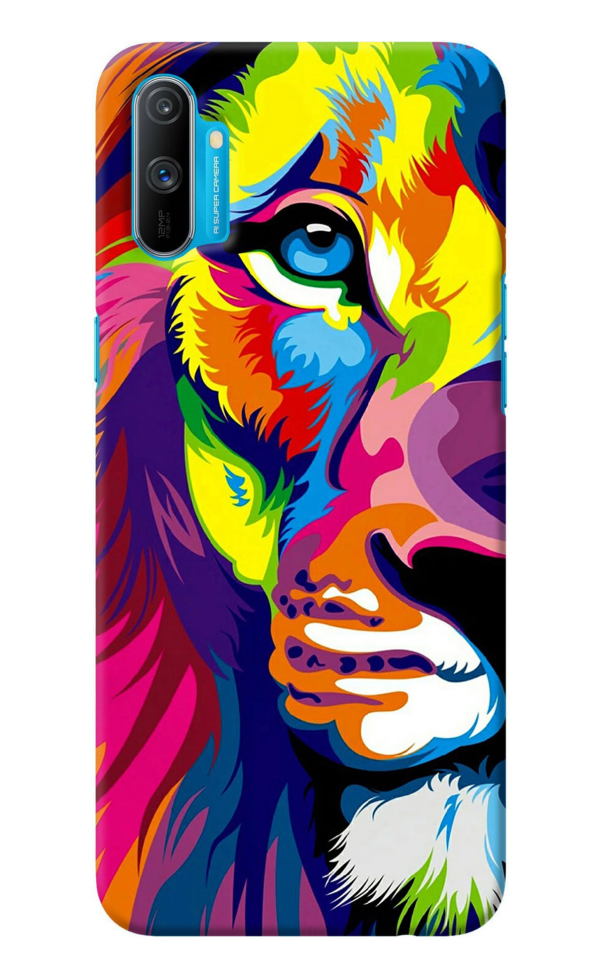 Lion Half Face Realme C3 Back Cover