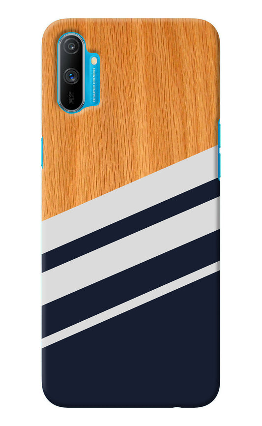 Blue and white wooden Realme C3 Back Cover