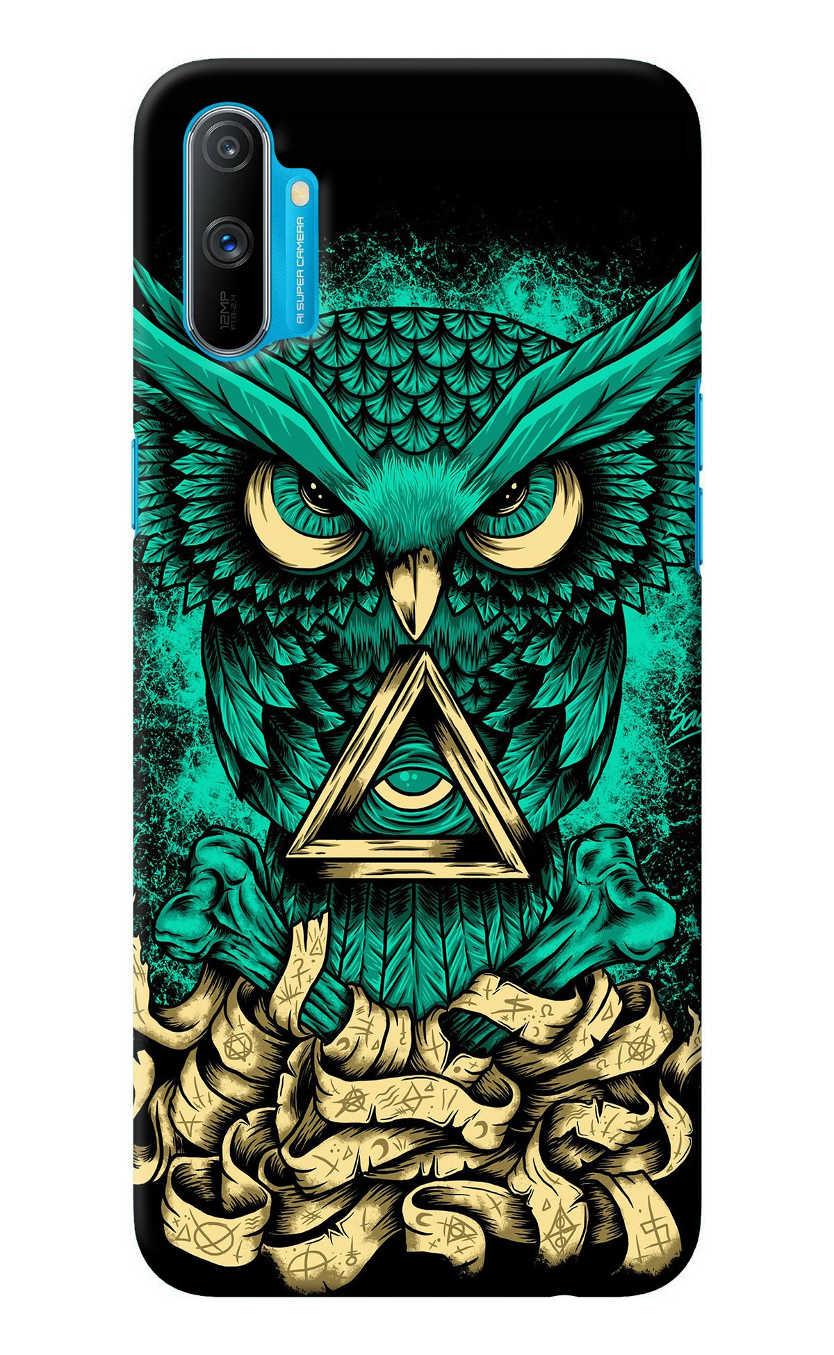 Green Owl Realme C3 Back Cover