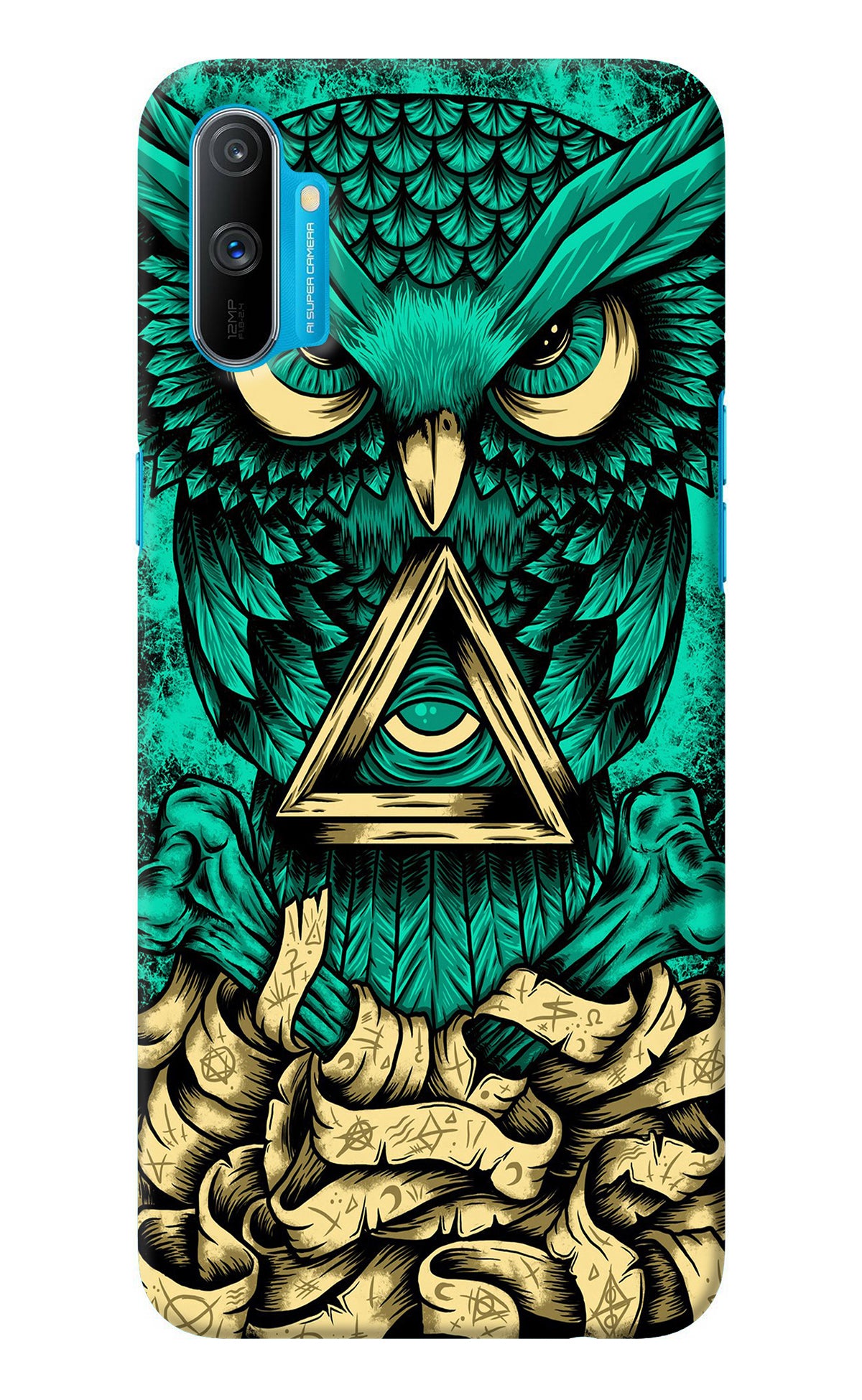 Green Owl Realme C3 Back Cover