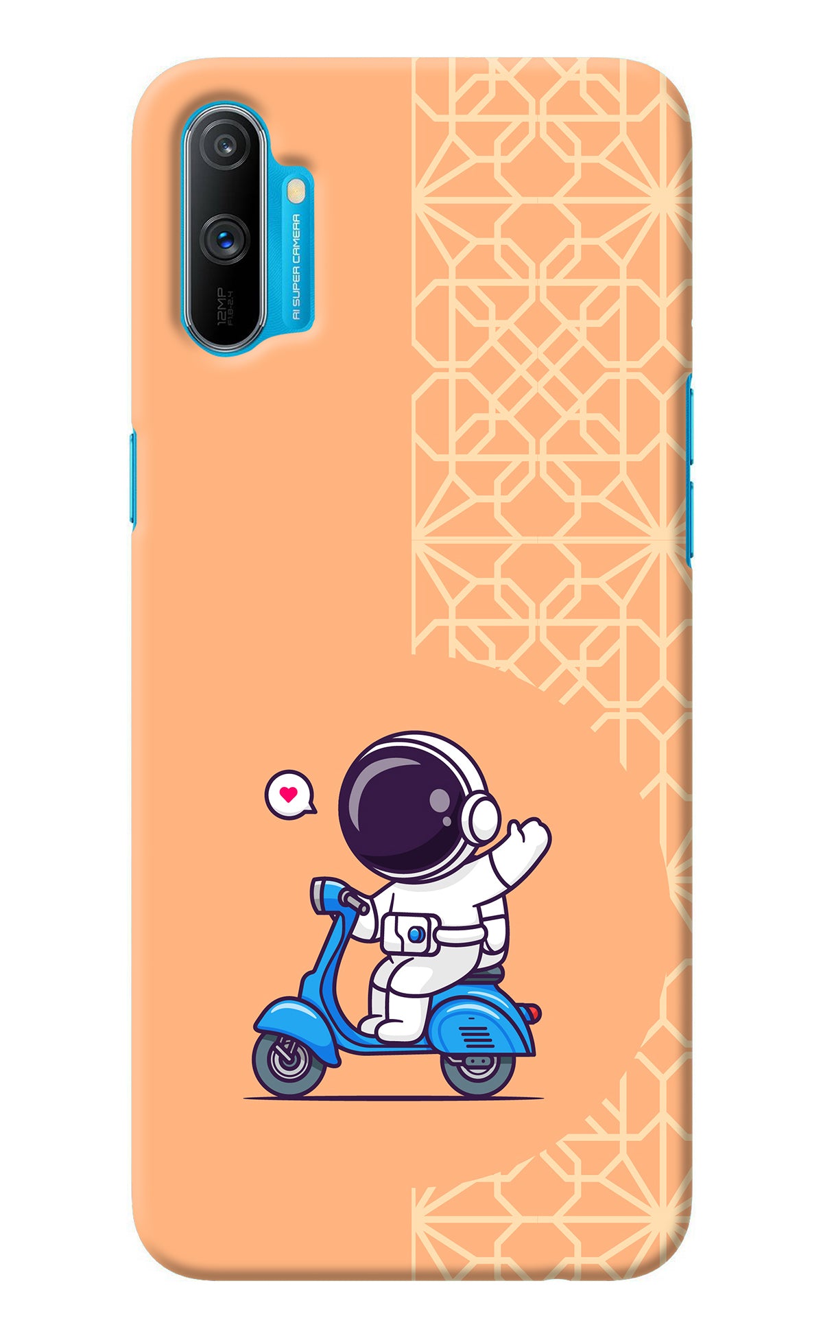 Cute Astronaut Riding Realme C3 Back Cover