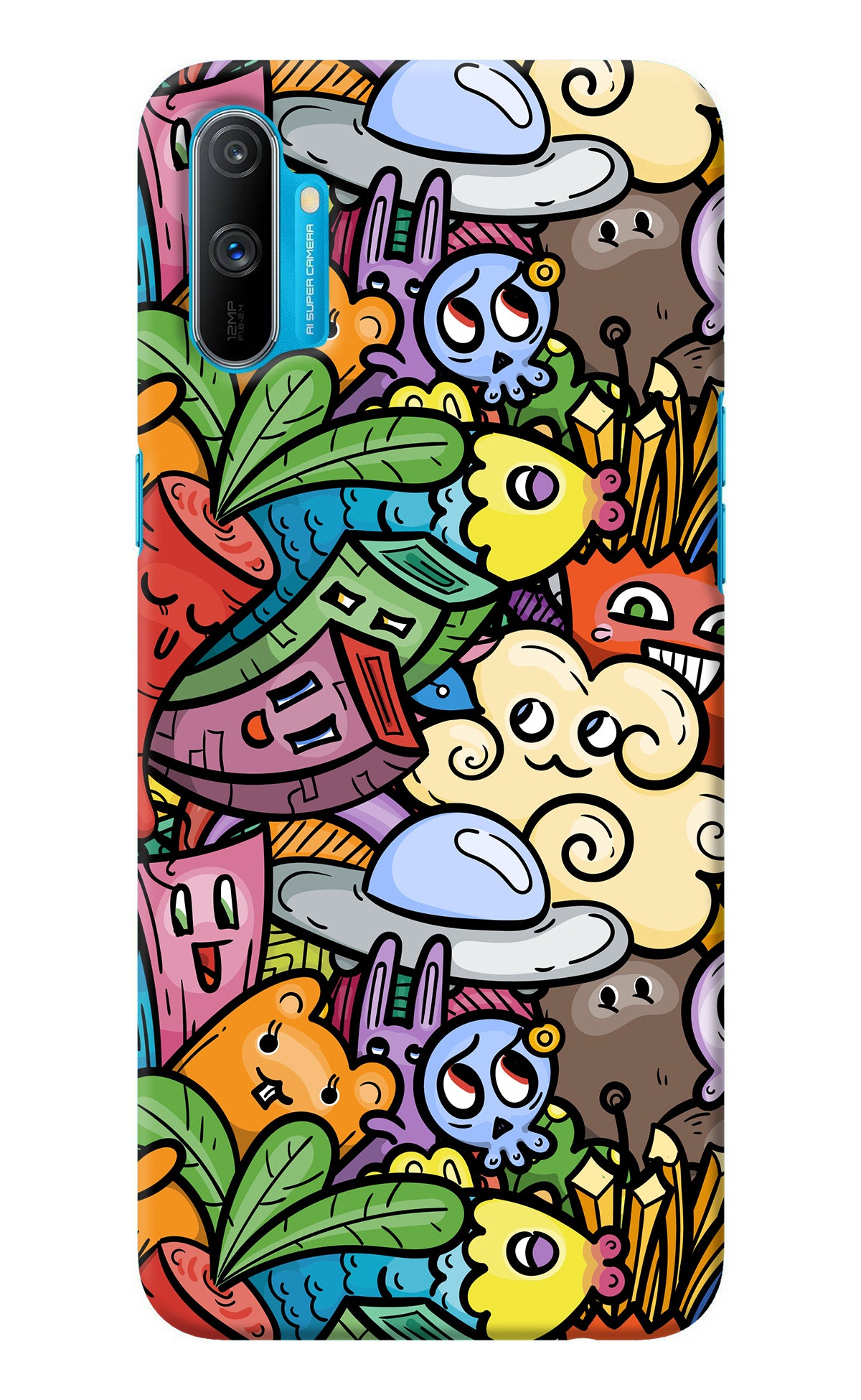 Veggie Doodle Realme C3 Back Cover