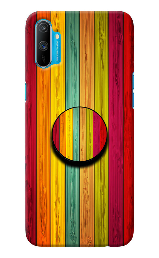Multicolor Wooden Realme C3 Pop Case