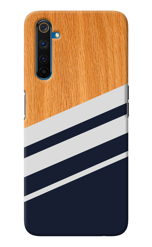 Blue and white wooden Realme 6 Pro Back Cover