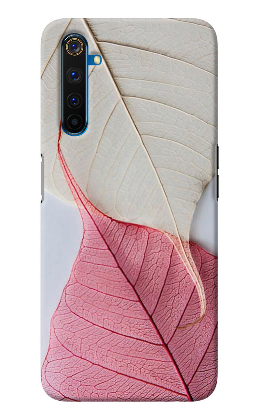 White Pink Leaf Realme 6 Pro Back Cover