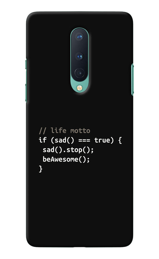 Life Motto Code Oneplus 8 Back Cover