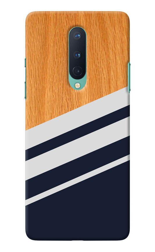 Blue and white wooden Oneplus 8 Back Cover