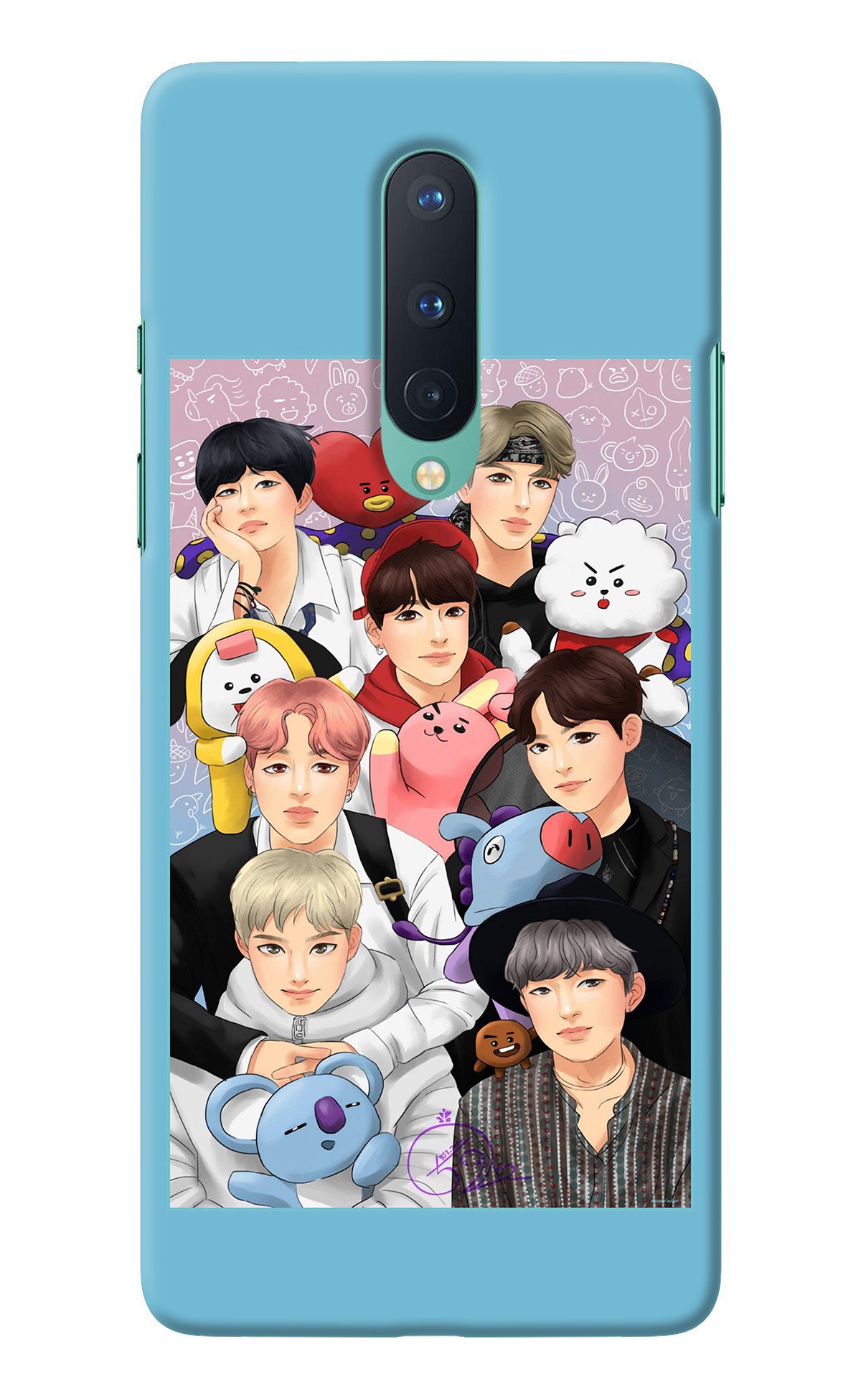 BTS with animals Oneplus 8 Back Cover