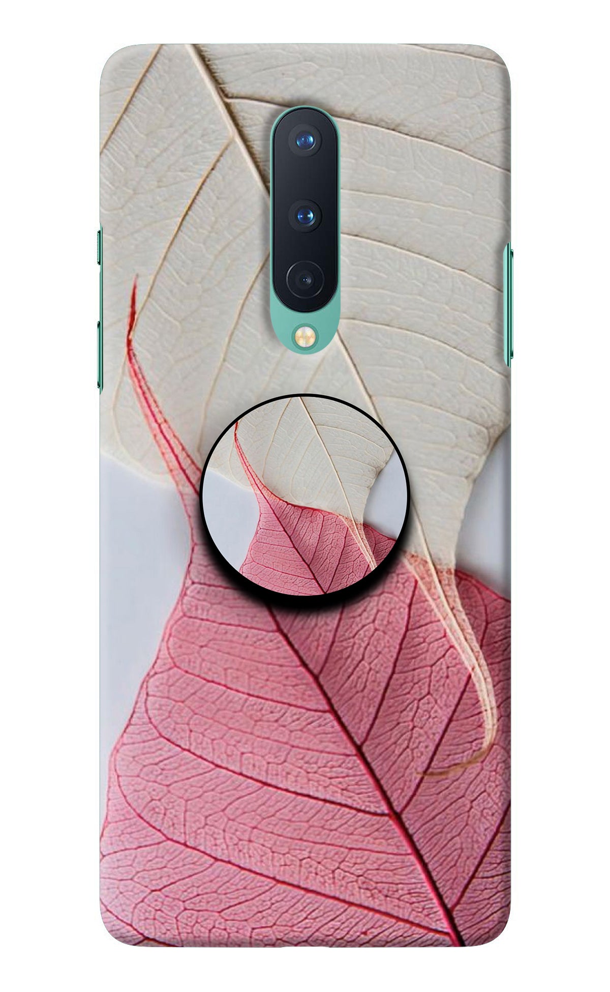 White Pink Leaf Oneplus 8 Pop Case