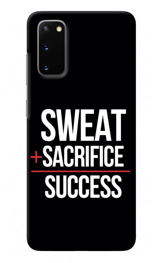 Sweat Sacrifice Success Samsung S20 Back Cover