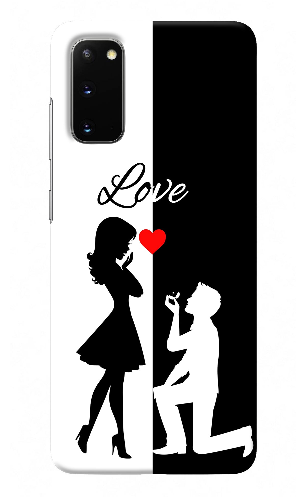 Love Propose Black And White Samsung S20 Back Cover