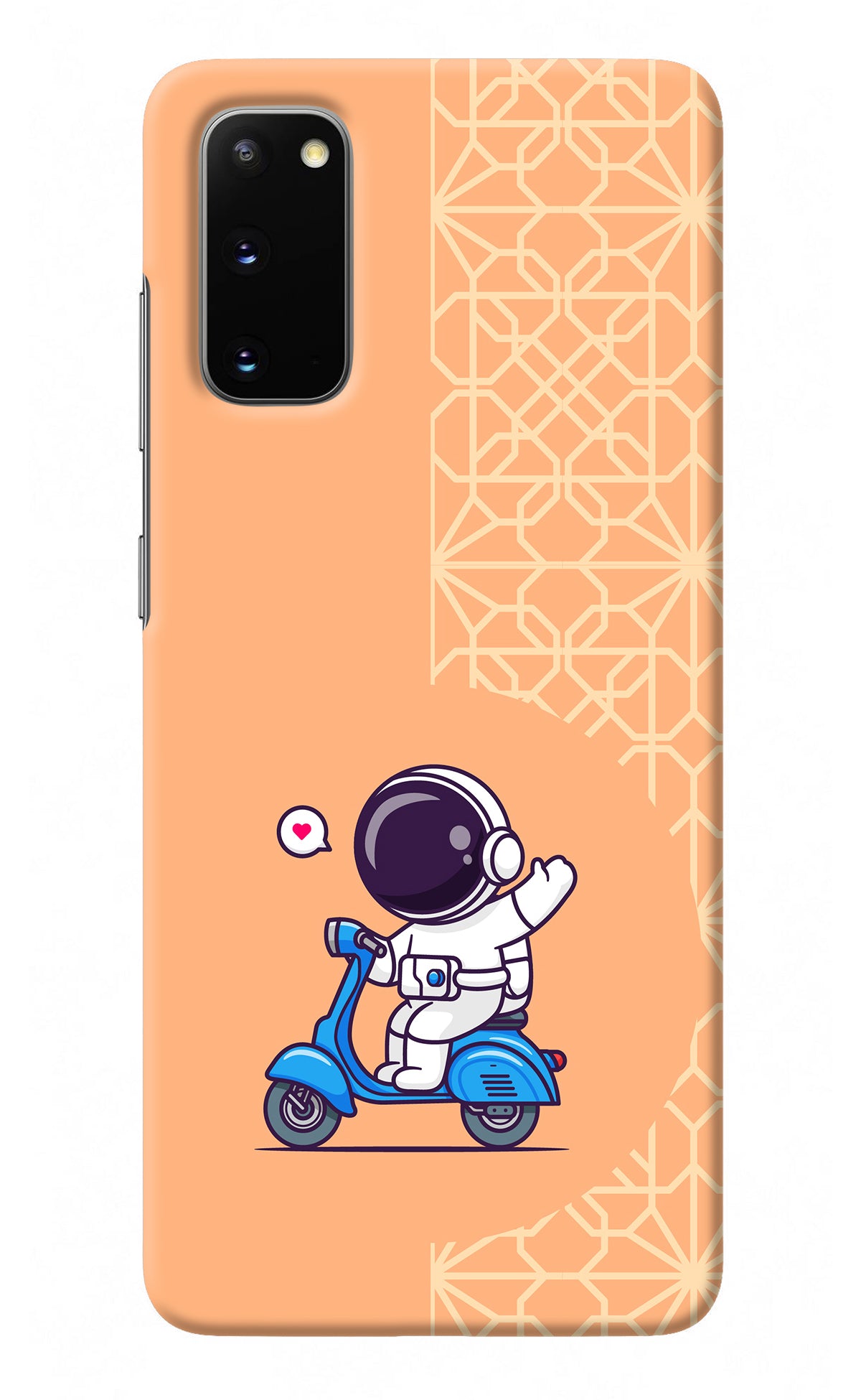 Cute Astronaut Riding Samsung S20 Back Cover