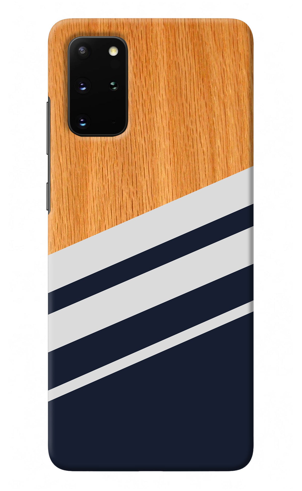 Blue and white wooden Samsung S20 Plus Back Cover
