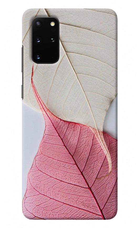 White Pink Leaf Samsung S20 Plus Back Cover