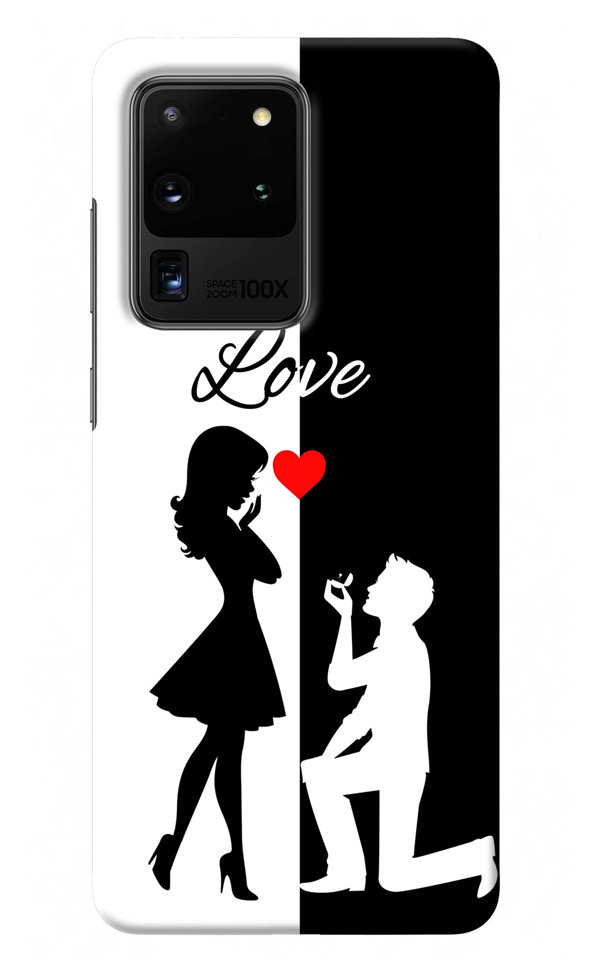 Love Propose Black And White Samsung S20 Ultra Back Cover