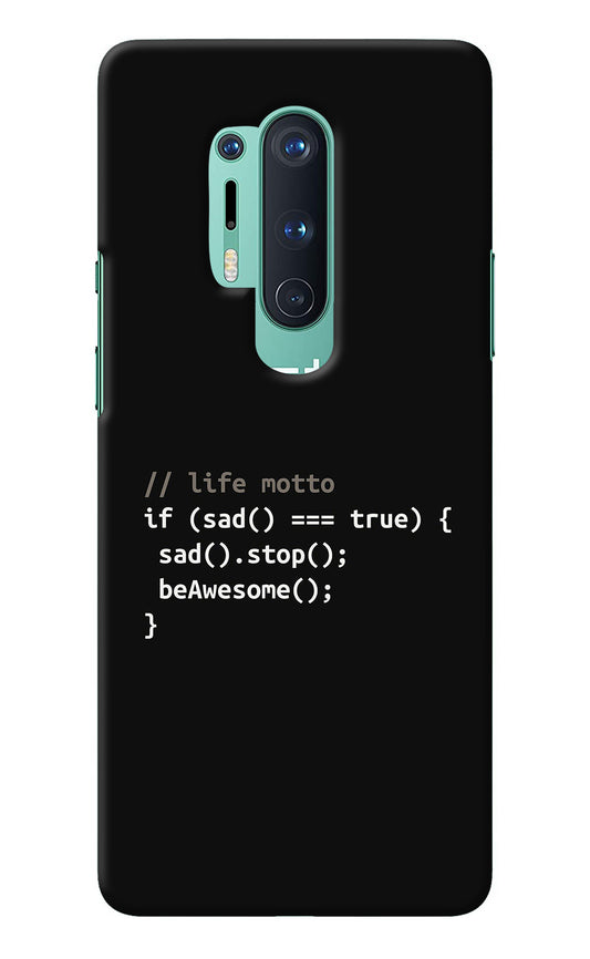 Life Motto Code Oneplus 8 Pro Back Cover