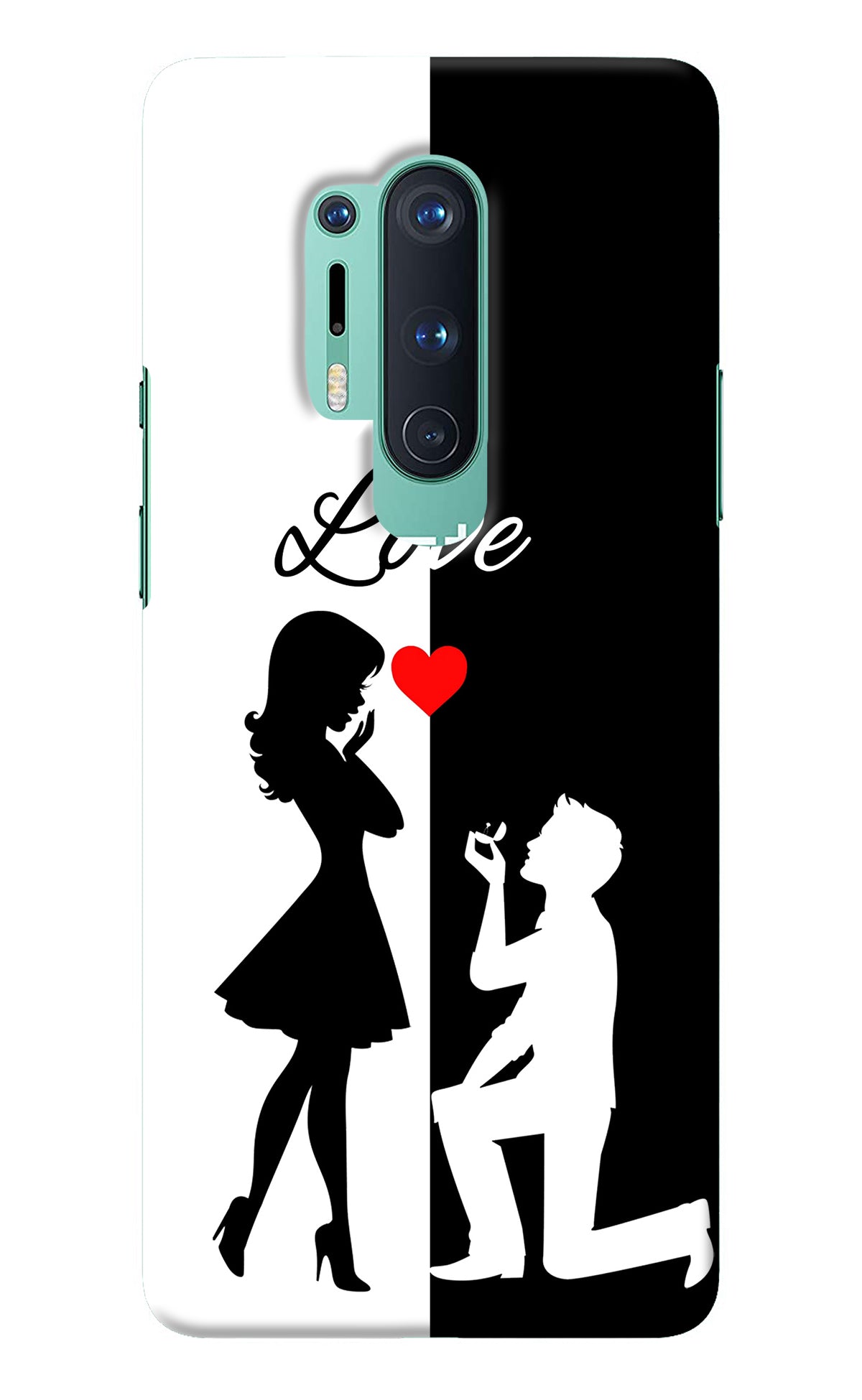 Love Propose Black And White Oneplus 8 Pro Back Cover