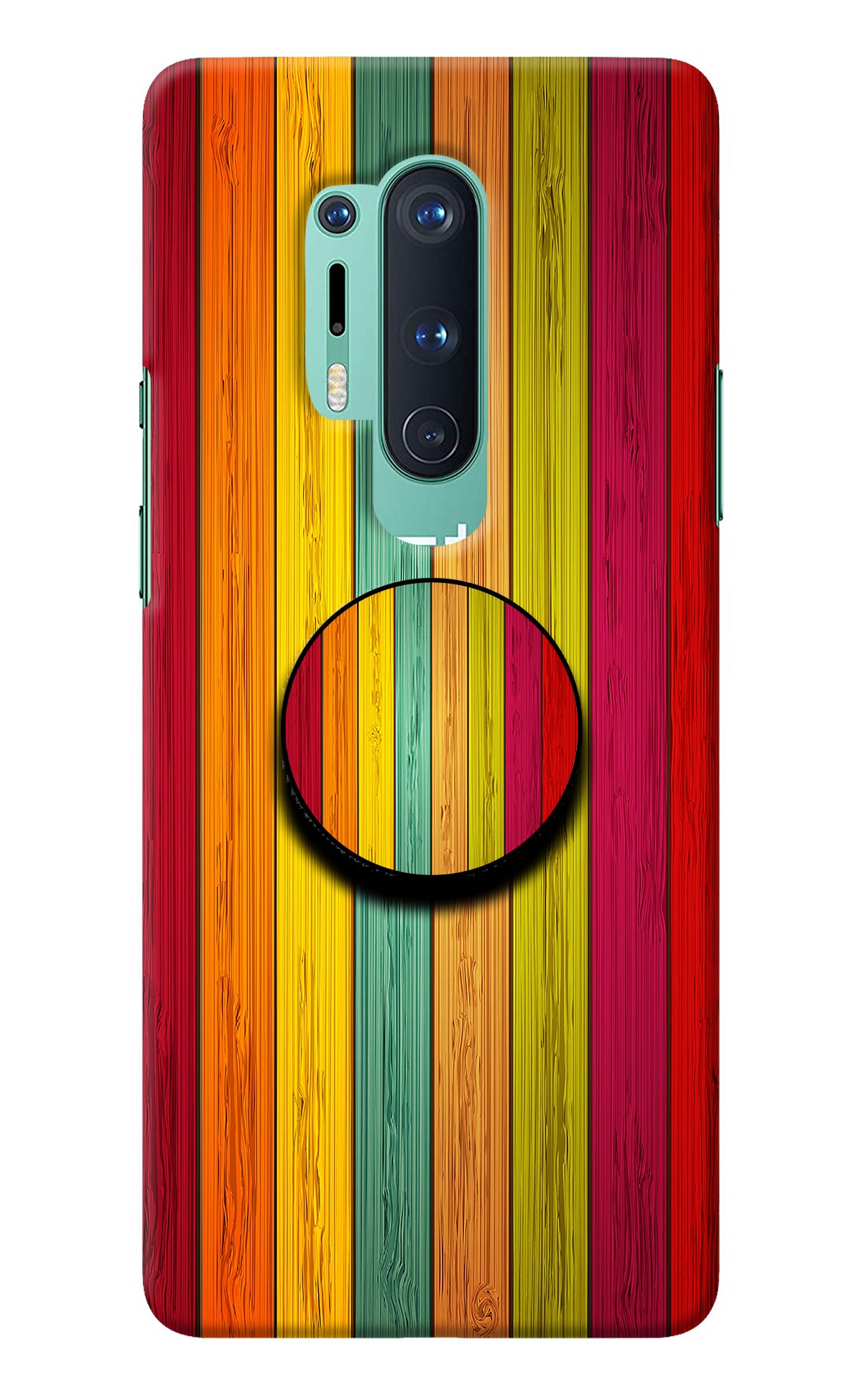 Multicolor Wooden Oneplus 8 Pro Pop Case