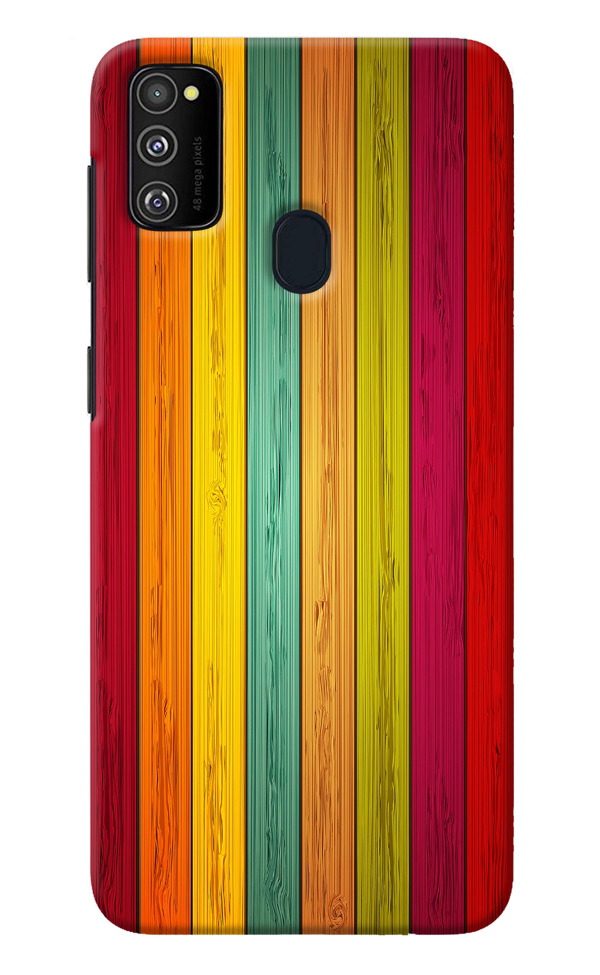 Multicolor Wooden Samsung M21 2020 Back Cover