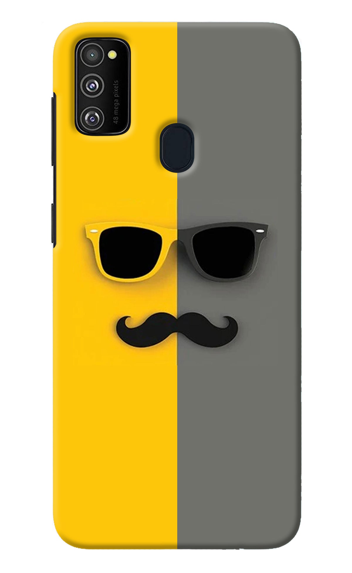 Sunglasses with Mustache Samsung M21 2020 Back Cover