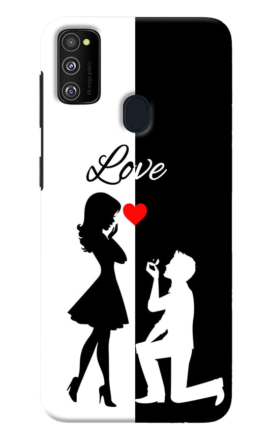 Love Propose Black And White Samsung M21 2020 Back Cover