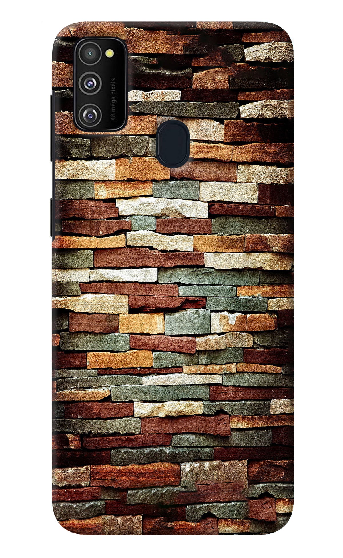 Bricks Pattern Samsung M21 2020 Back Cover