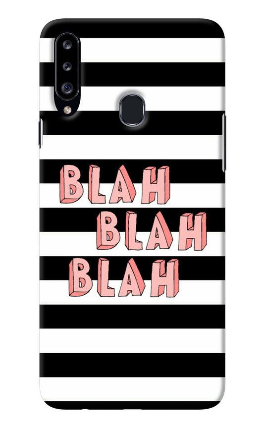 Blah Blah Blah Samsung A20s Back Cover