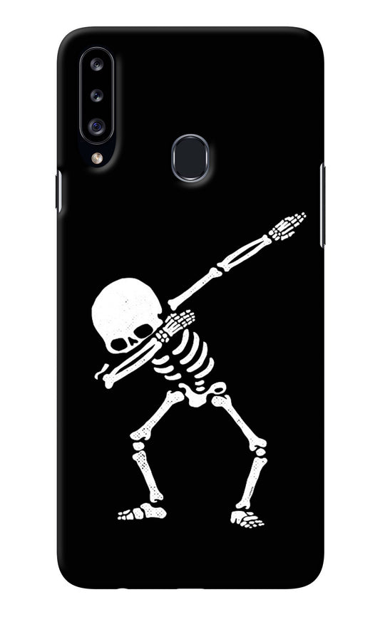 Dabbing Skeleton Art Samsung A20s Back Cover
