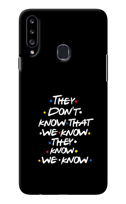 FRIENDS Dialogue Samsung A20s Back Cover