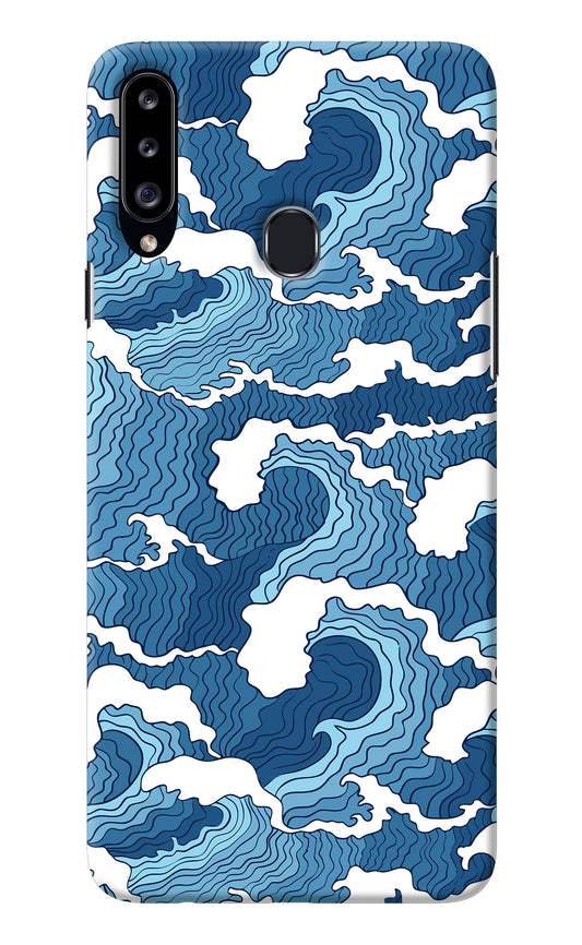 Blue Waves Samsung A20s Back Cover