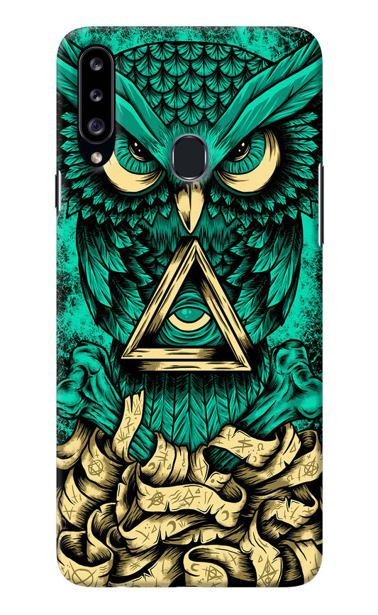 Green Owl Samsung A20s Back Cover