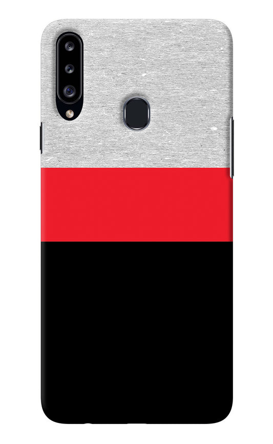 Tri Color Pattern Samsung A20s Back Cover